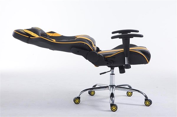 Gaming Chair BHM Germany Racing Edition, Synthetic Leather, Yellow Lateral view