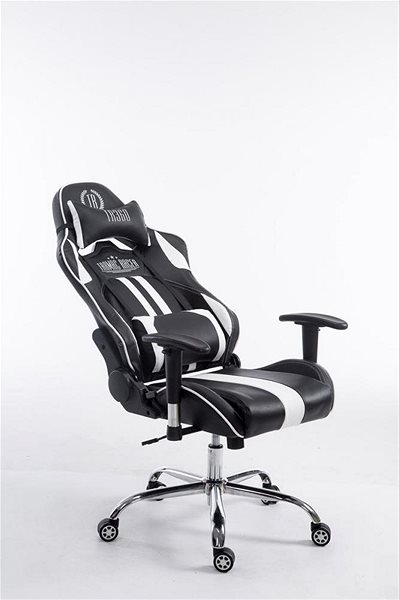 Gaming Chair BHM Germany Racing Edition, Synthetic Leather, White Lateral view