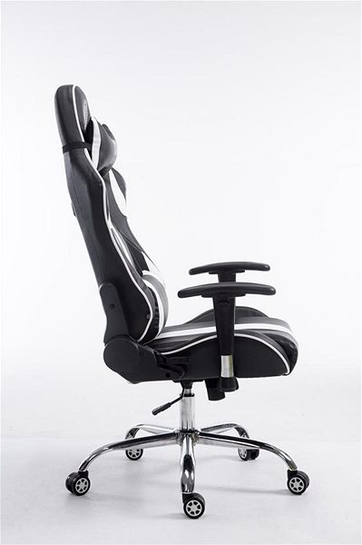 Gaming Chair BHM Germany Racing Edition, Synthetic Leather, White Lateral view