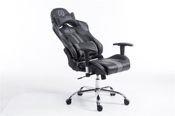 Gaming Chair BHM Germany Racing Edition, Synthetic Leather, Grey Lateral view