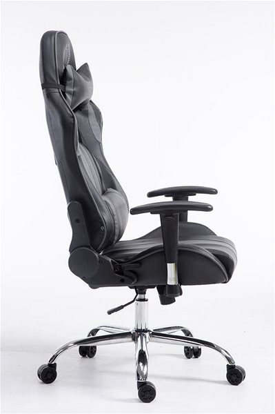 Gaming Chair BHM Germany Racing Edition, Synthetic Leather, Grey Lateral view