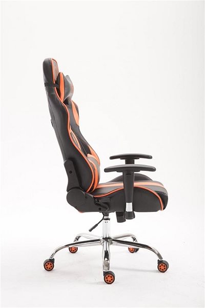 Herná stolička BHM Germany Racing Edition, syntetická koža, oranžová Bočný pohľad