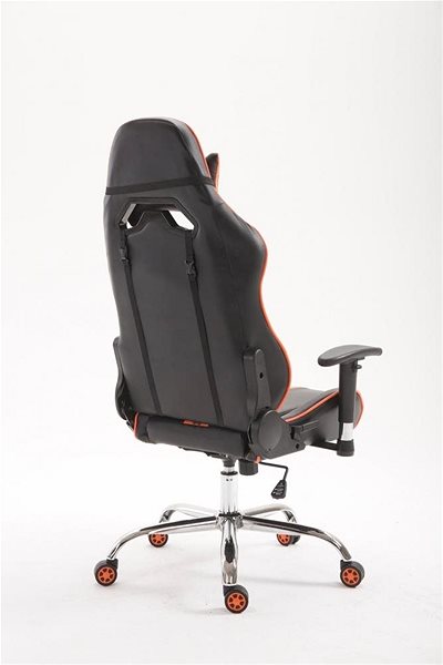 Herná stolička BHM Germany Racing Edition, syntetická koža, oranžová Zadná strana