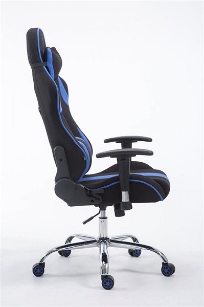 Gaming Chair BHM Germany Racing Edition, Textile, Blue Lateral view