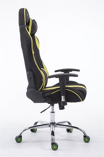 Gaming Chair BHM Germany Racing Edition, Textile, Green Lateral view