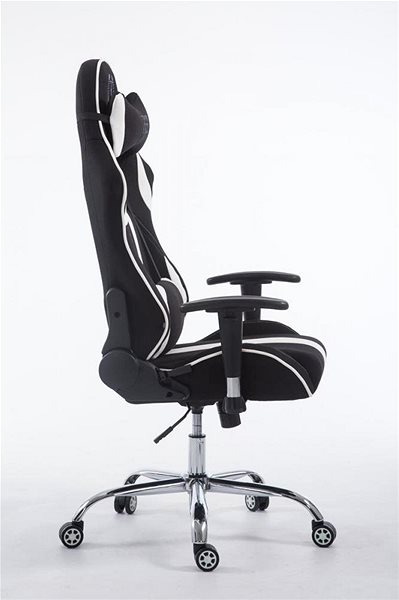 Gaming Chair BHM Germany Racing Edition, Textile, White Lateral view