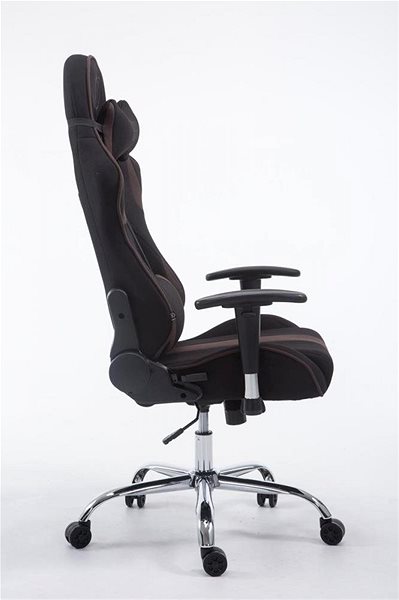 Gaming Chair BHM Germany Racing Edition, Textile, Brown Lateral view