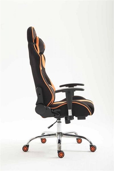 Herná stolička BHM Germany Racing Edition, textil, oranžová Bočný pohľad
