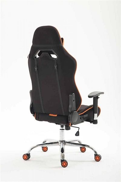Gamer szék BHM Germany Racing Edition, textil, narancssárga Hátoldal