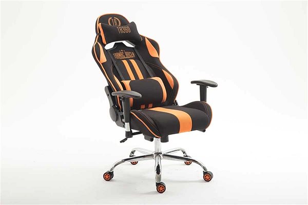 Herná stolička BHM Germany Racing Edition, textil, oranžová Bočný pohľad