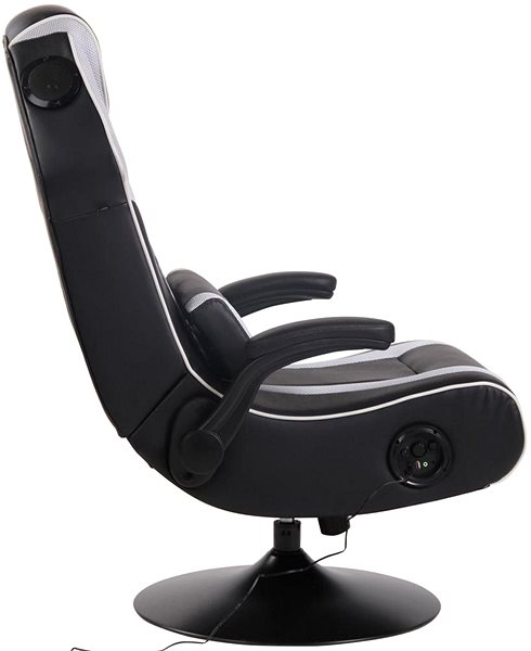 Gaming Chair BHM Germany Sonoma, Black and White Lateral view