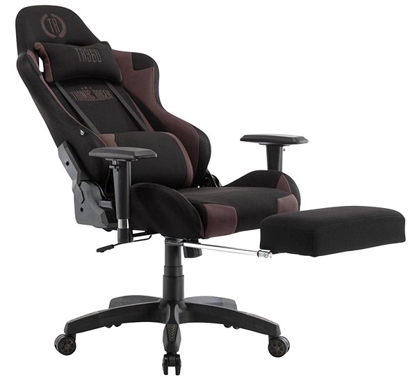 Gaming Chair BHM Germany Turbo LED, Textile, Black-brown Lateral view