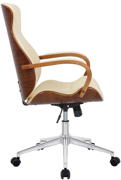 Office Chair BHM Germany Melilla, Walnut / Cream Lateral view