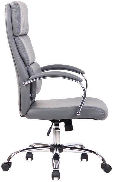 Office Armchair BHM Germany Bradford, Synthetic Leather, Grey Lateral view