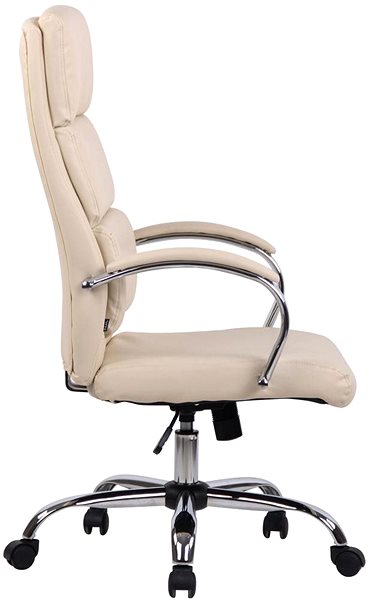 Office Armchair BHM Germany Bradford, Synthetic Leather, Cream Lateral view