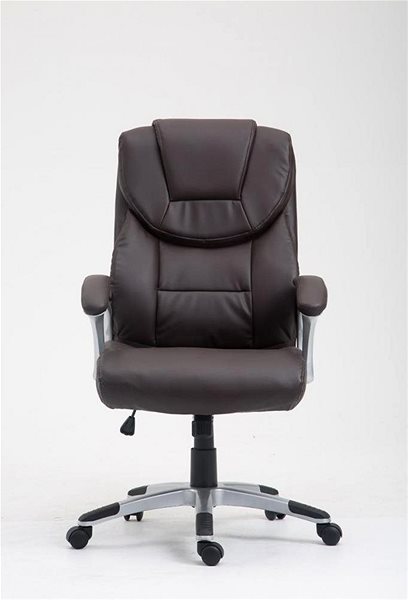 Office Armchair BHM Germany Texas, Synthetic Leather, Brown Screen