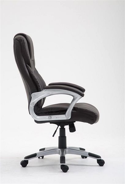 Office Armchair BHM Germany Texas, Synthetic Leather, Brown Lateral view