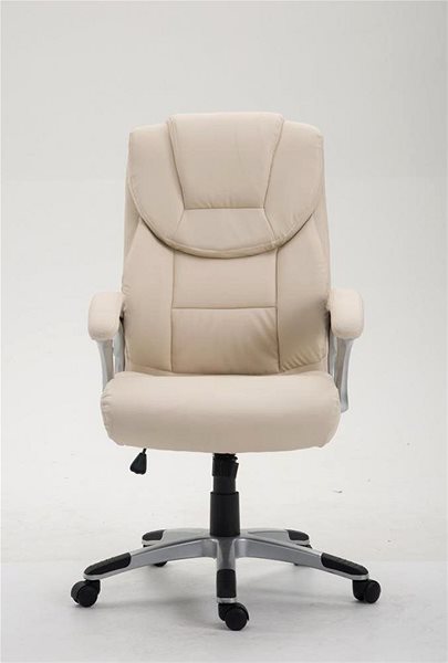 Office Armchair BHM Germany Texas, Synthetic Leather, Cream Screen