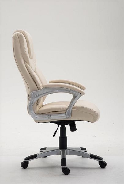 Office Armchair BHM Germany Texas, Synthetic Leather, Cream Lateral view