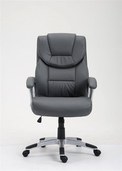 Office Armchair BHM Germany Texas, Synthetic Leather, Grey Screen