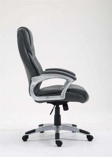 Office Armchair BHM Germany Texas, Synthetic Leather, Grey Lateral view