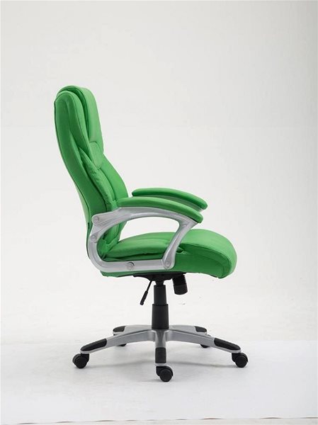 Office Armchair BHM Germany Texas, Synthetic Leather, Green Lateral view