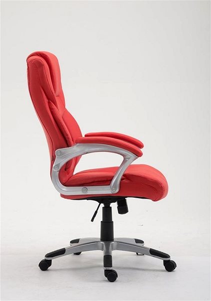 Office Armchair BHM Germany Texas, Synthetic Leather, Red Lateral view