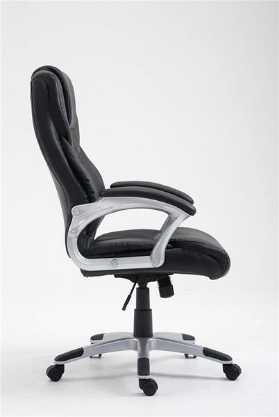 Office Armchair BHM Germany Texas, Synthetic Leather, Black Lateral view