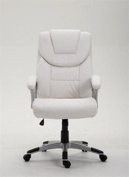 Office Armchair BHM Germany Texas, Synthetic Leather, White Screen