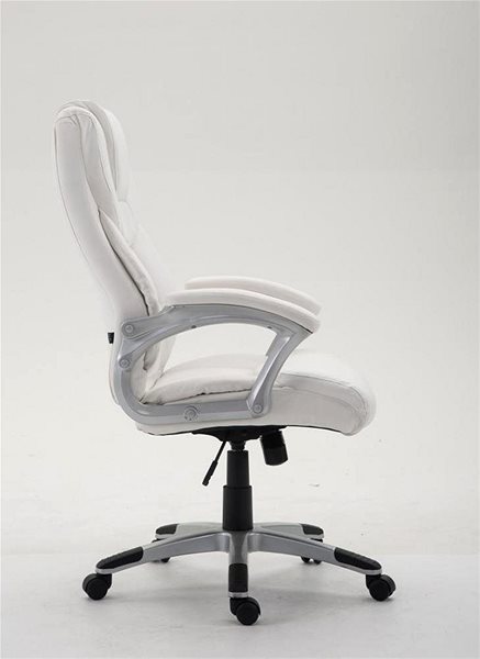 Office Armchair BHM Germany Texas, Synthetic Leather, White Lateral view