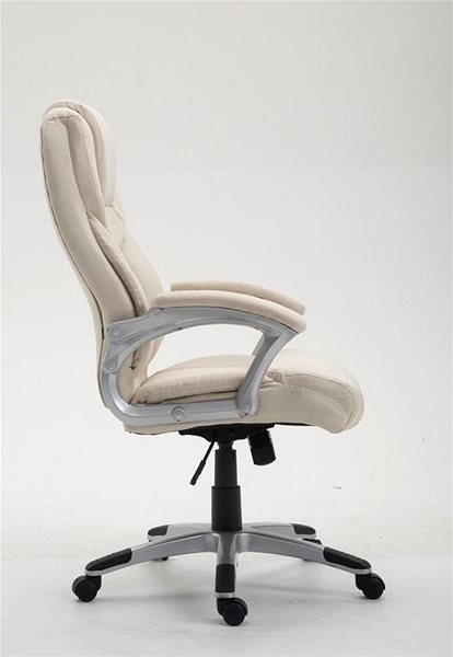 Office Armchair BHM Germany Texas, Textile, Cream Lateral view