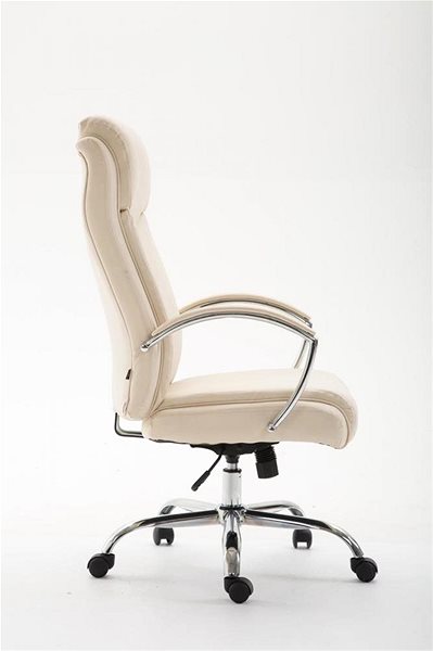 Office Armchair BHM Germany Vaud, Synthetic Leather, Cream Lateral view