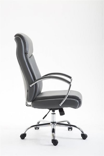Office Armchair BHM Germany Vaud, Synthetic Leather, Grey Lateral view