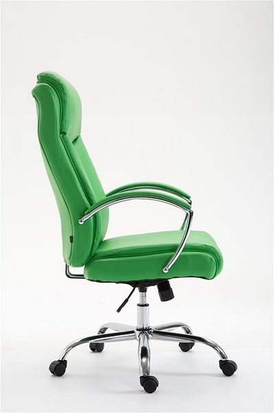 Office Armchair BHM Germany Vaud, Synthetic Leather, Green Lateral view