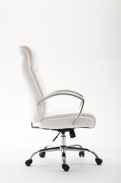 Office Armchair BHM Germany Vaud, Synthetic Leather, White Lateral view