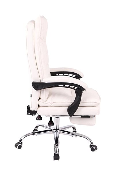 Office Armchair BHM Germany Power, Synthetic Leather, White Lateral view