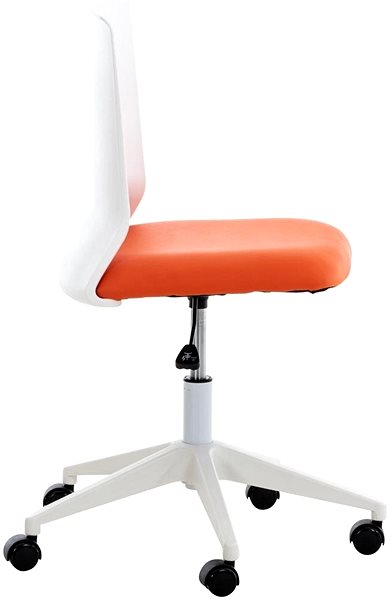 Kancelárska stolička BHM Germany Apolda, syntetická koža, oranžová Bočný pohľad