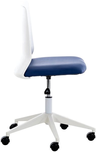 Kancelárska stolička BHM Germany Apolda, syntetická koža, modrá Bočný pohľad