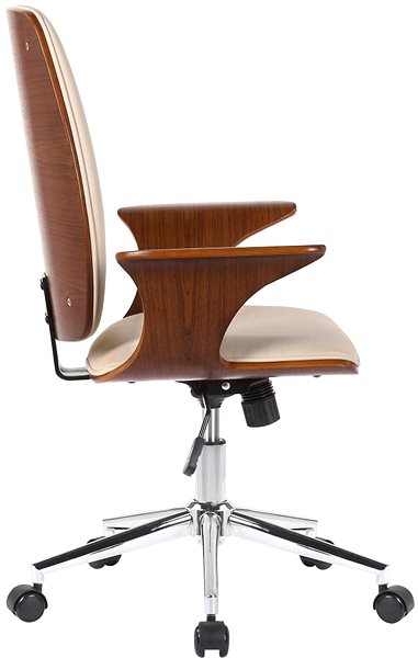 Office Chair BHM Germany Burbank, Walnut / Cream Lateral view
