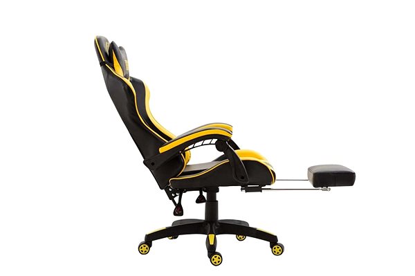 Gamer szék BHM GERMANY Ignite, fekete / sárga Oldalnézet