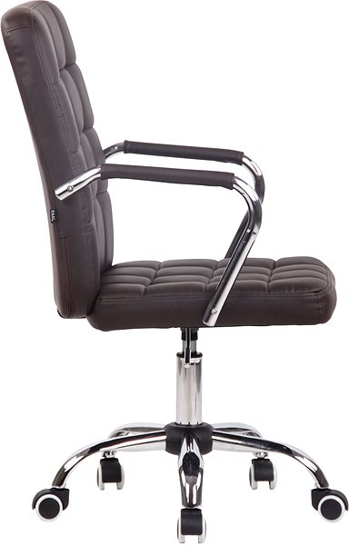 Kancelárska stolička BHM GERMANY Terni, syntetická koža, hnedá Bočný pohľad