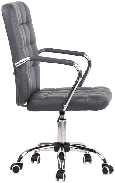 Kancelárska stolička BHM Germany Terni, syntetická koža, sivá Bočný pohľad