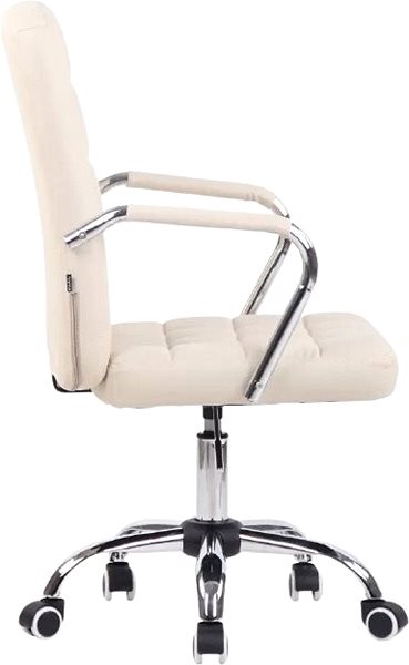 Kancelárska stolička BHM Germany Terni, syntetická koža, krémová Bočný pohľad