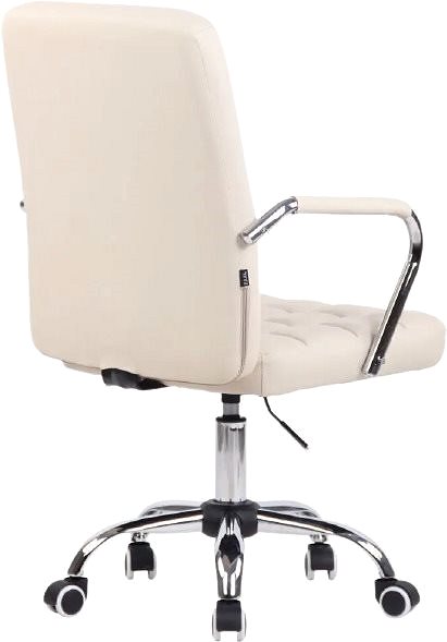 Kancelárska stolička BHM Germany Terni, syntetická koža, krémová Zadná strana