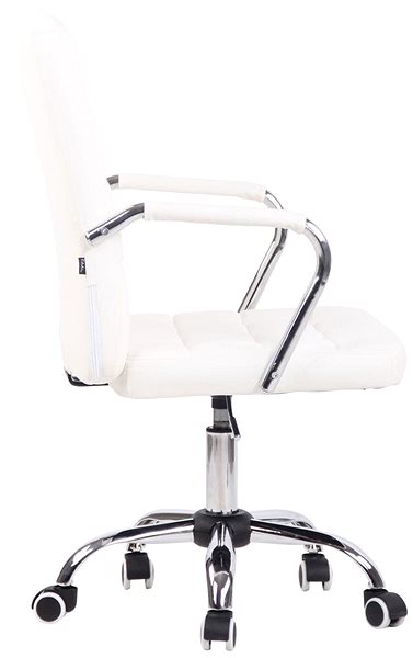 Kancelárska stolička BHM Germany Terni, syntetická koža, biela Bočný pohľad