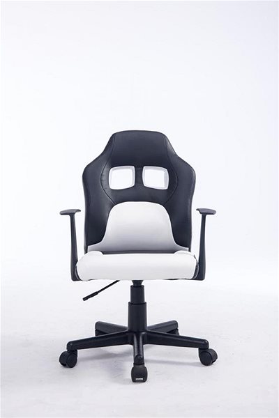Detská stolička k písaciemu stolu BHM Germany Fun, syntetická koža, čierna/biela Screen