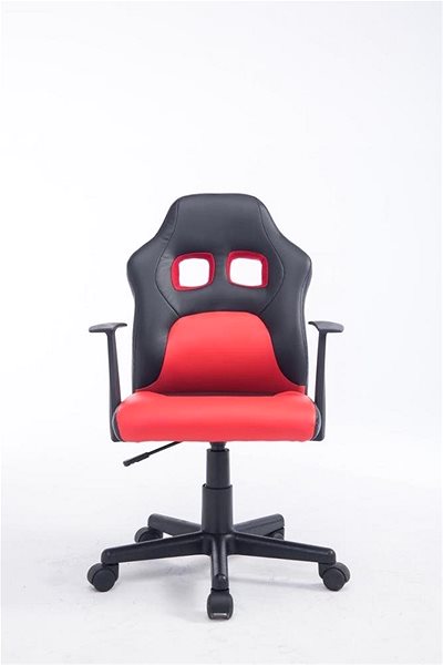 Detská stolička k písaciemu stolu BHM Germany Fun, syntetická kožae, čierna/červená Screen