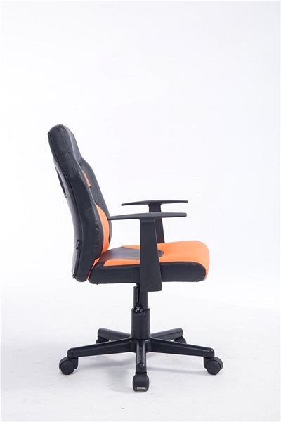 Detská stolička k písaciemu stolu BHM Germany Fun, syntetická koža, čierna/oranžová Bočný pohľad