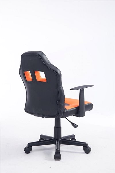 Detská stolička k písaciemu stolu BHM Germany Fun, syntetická koža, čierna/oranžová Bočný pohľad