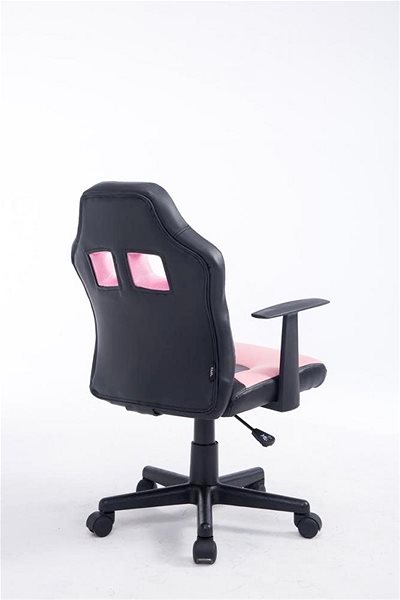Gyerek íróasztal szék BHM GERMANY Fun, szintetikus bőr, fekete / rózsaszín Oldalnézet